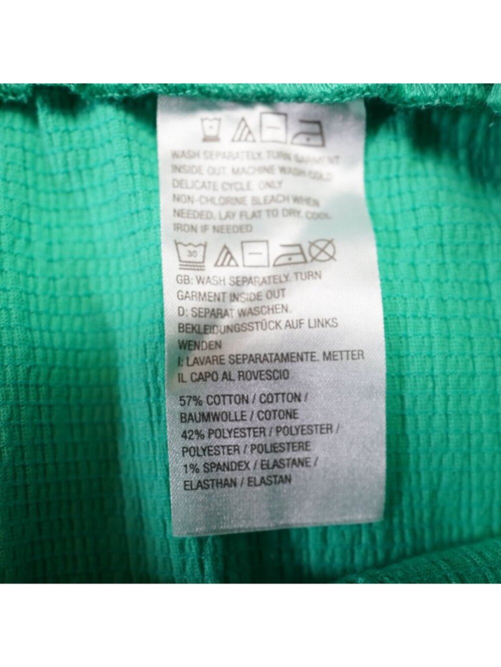 Belle Kim Gravel Wide Leg Pants Womens 1X Green Button Accent Bohemian Casual - Picture 6 of 9